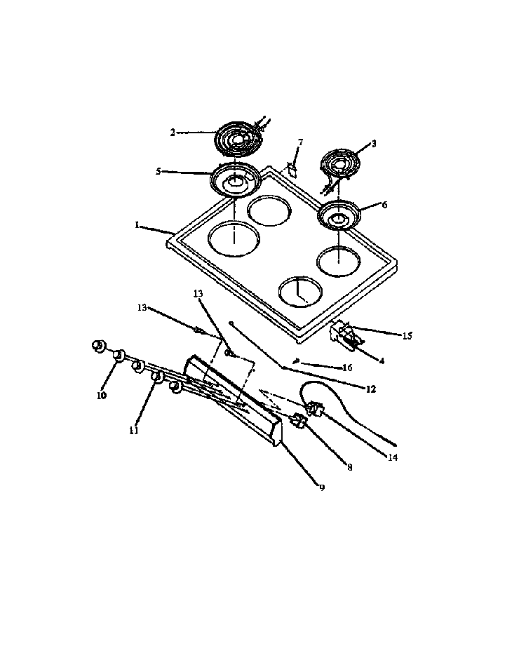 Page 3 Diagram and Parts List for EBE22AA-P1142413NW  Caloric Range