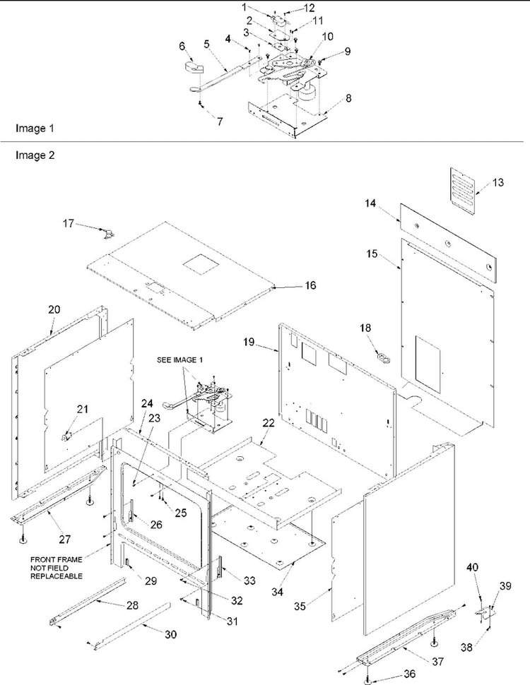 Cabinet Diagram and Parts List for ARDS802E-P1131948NE  Amana Range
