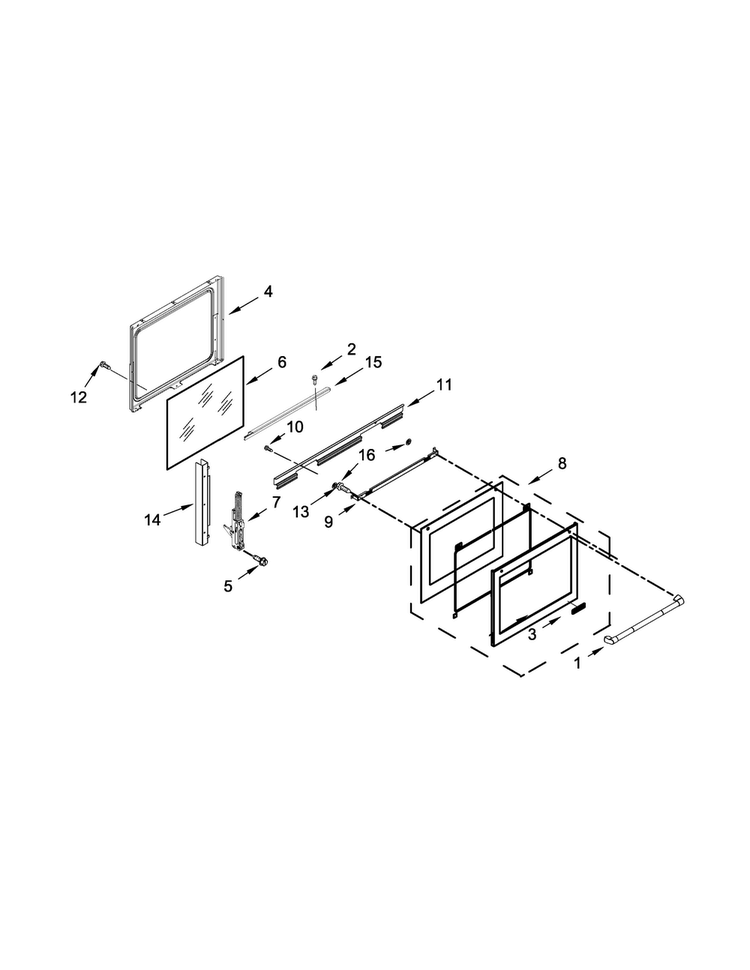 Door Parts Diagram and Parts List for JDS1750EP0  Jenn-Air Range