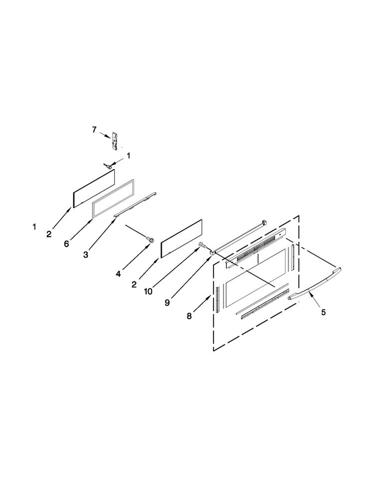 Upper Door Parts Diagram and Parts List for MGT8885XB03  Maytag Range