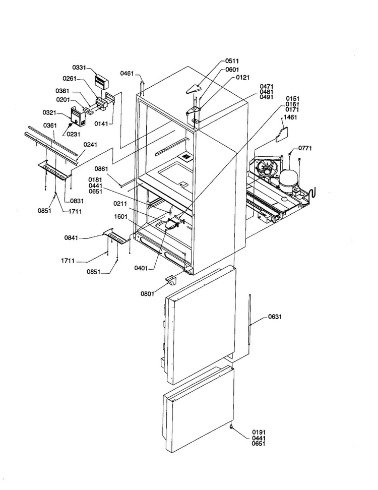 Control And Light Covers Diagram and Parts List for BCI20TL-P1309701WL  Amana Refrigerator