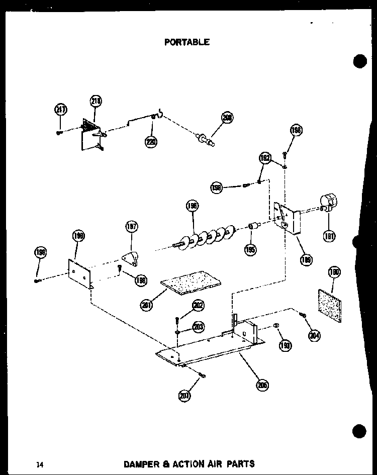 Damper & Action Air Parts Diagram and Parts List for 5P-2MW P54972-7R Amana Air Conditioner