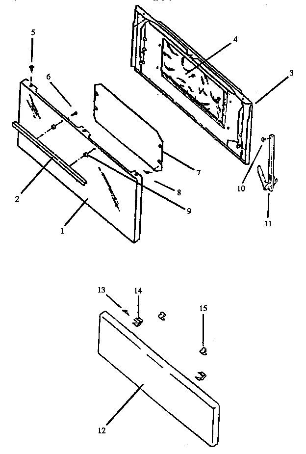 Oven Door/fixed Panel Parts Diagram and Parts List for SBP26ZZ-P1142376NL  Amana Range