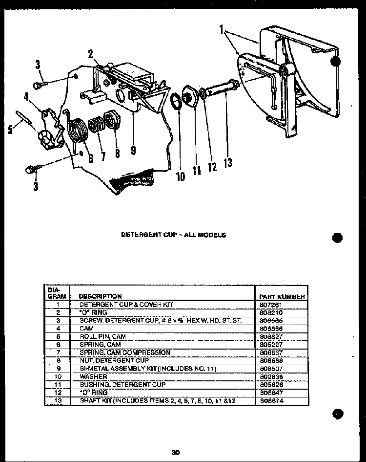 Section 11 Diagram and Parts List for DCS211-1H-OA  Caloric Dishwasher