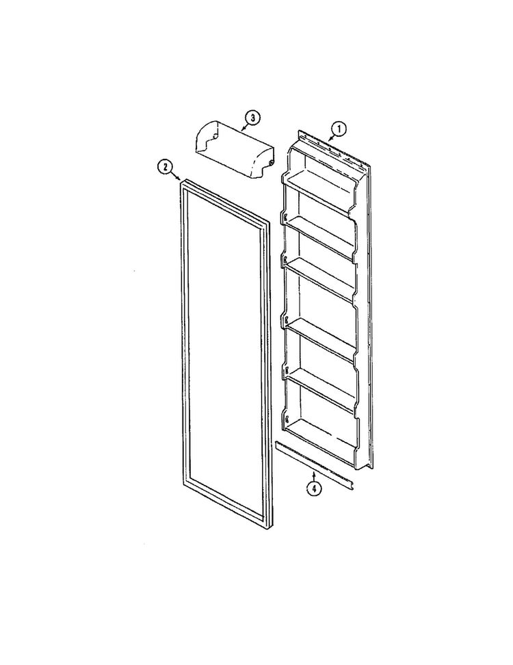 Fresh Foor Inner Door Diagram and Parts List for HMG601080  Admiral Refrigerator