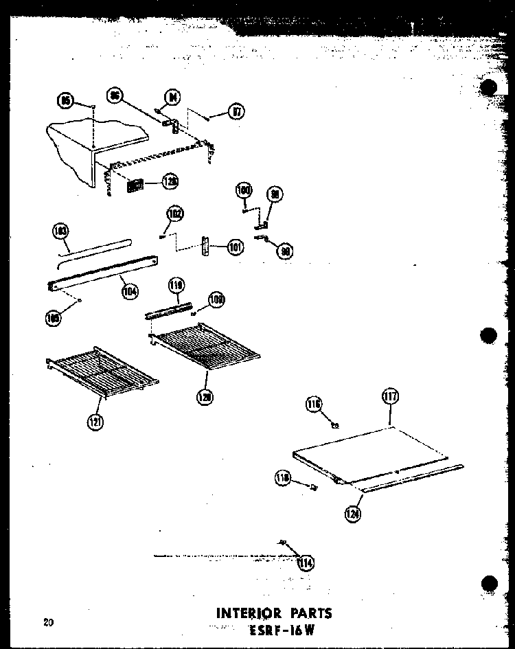 Section 12 Diagram and Parts List for ESRF-16W-AG-P60303-5WG  Amana Refrigerator