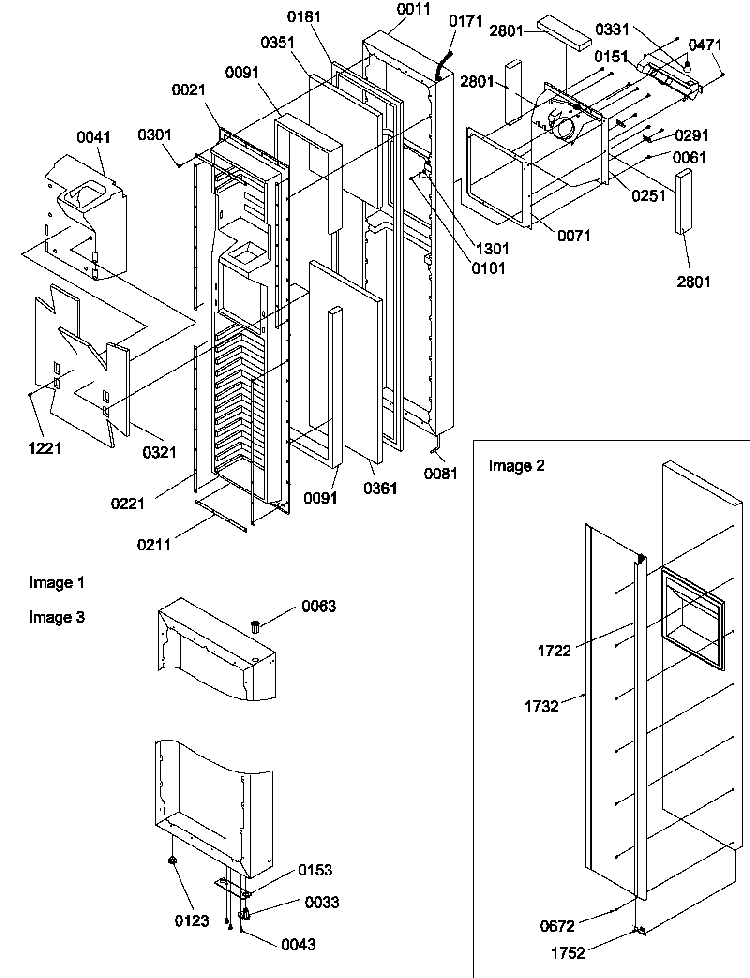 Freezer Door Diagram and Parts List for SRDE327S3E-P1184906WE  Amana Refrigerator