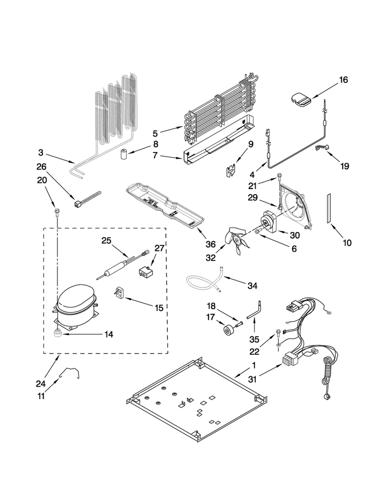 Unit Parts Diagram and Parts List for M1TXEMMWS01  Maytag Refrigerator