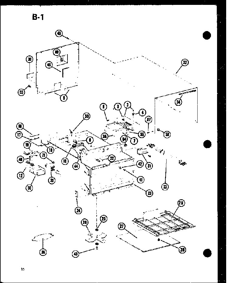 Outer Case Diagram and Parts List for RC-10S P73829-1M Amana Microwave