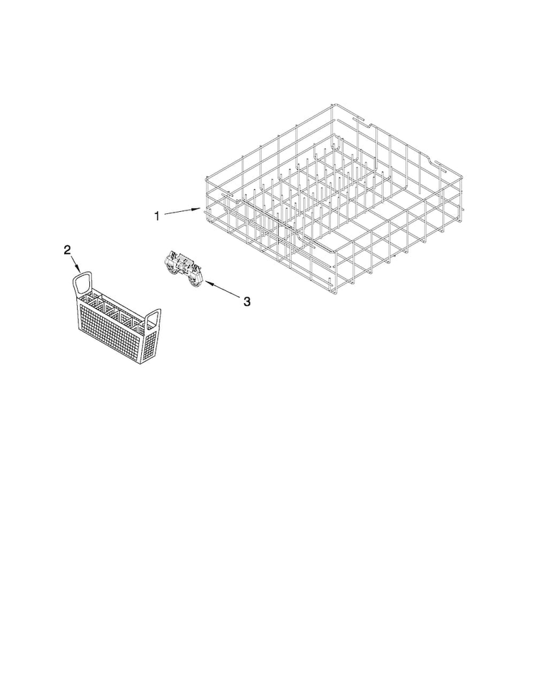 Lower Rack Parts Diagram and Parts List for CDB7000AWW3  Magic Chef Dishwasher