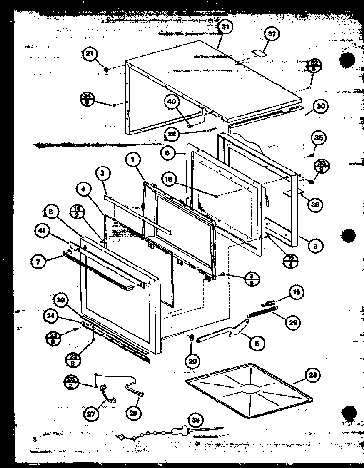 Door/outer Cabinet Diagram and Parts List for RRL-10XA P75594-5M Amana Microwave