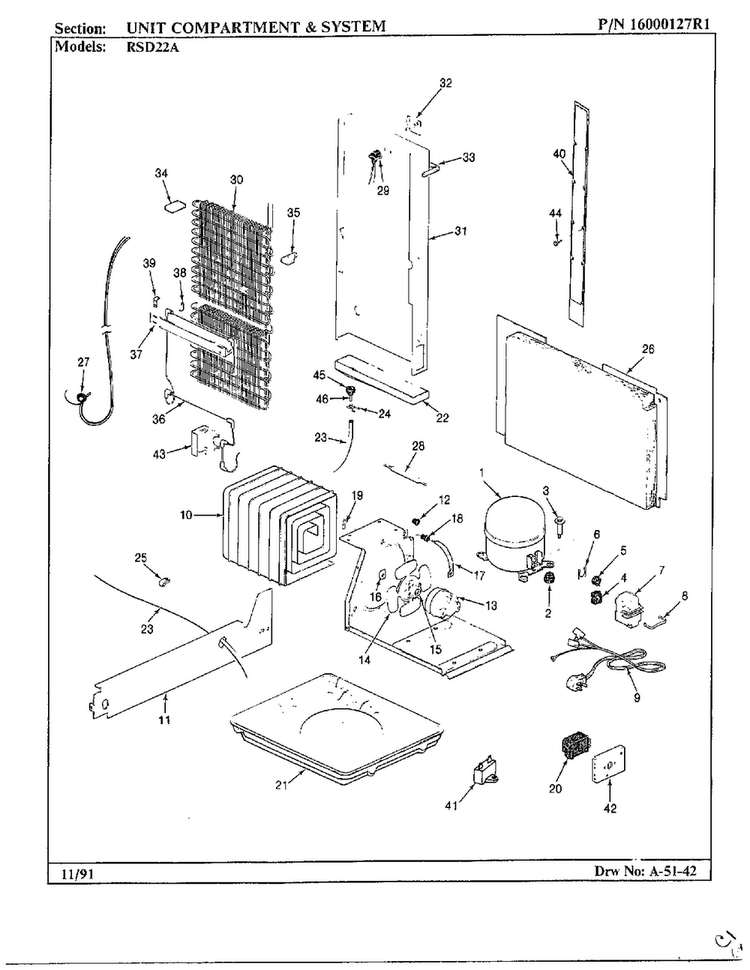 Unit Compartment And System Diagram and Parts List for 22714  Maytag Refrigerator