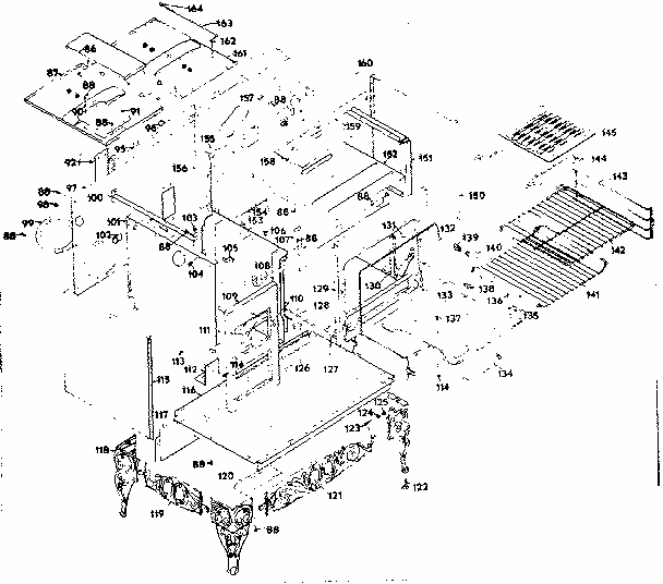 Body Assembly Diagram and Parts List for 1437007100  Kenmore Range