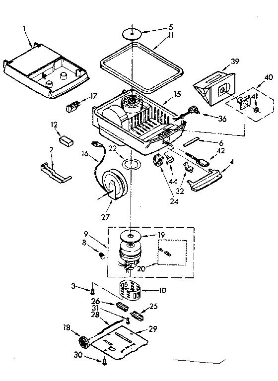 Base Assembly Diagram and Parts List for 11620600  Kenmore Canister Vacuum