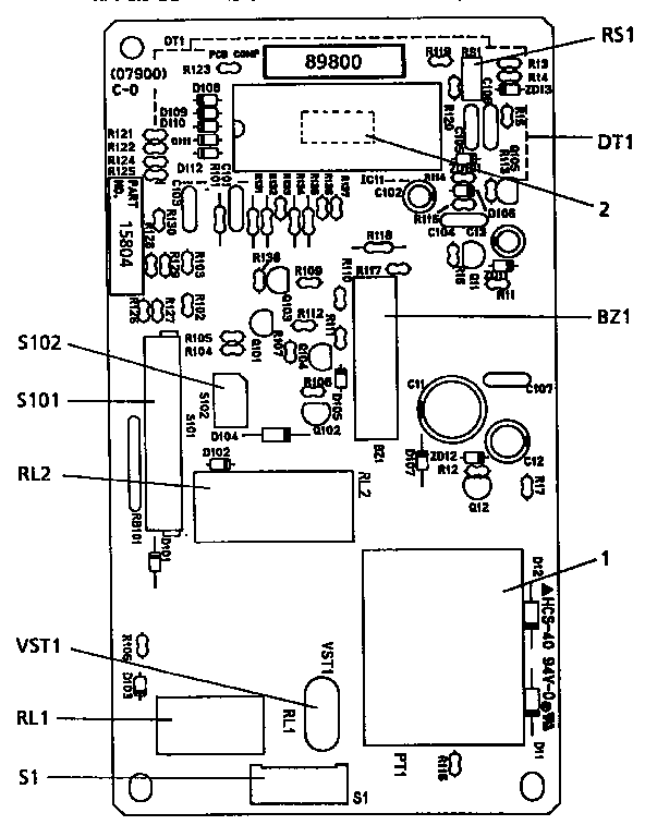 Power And Control Circuit Board Diagram and Parts List for 5658929190  Kenmore Microwave
