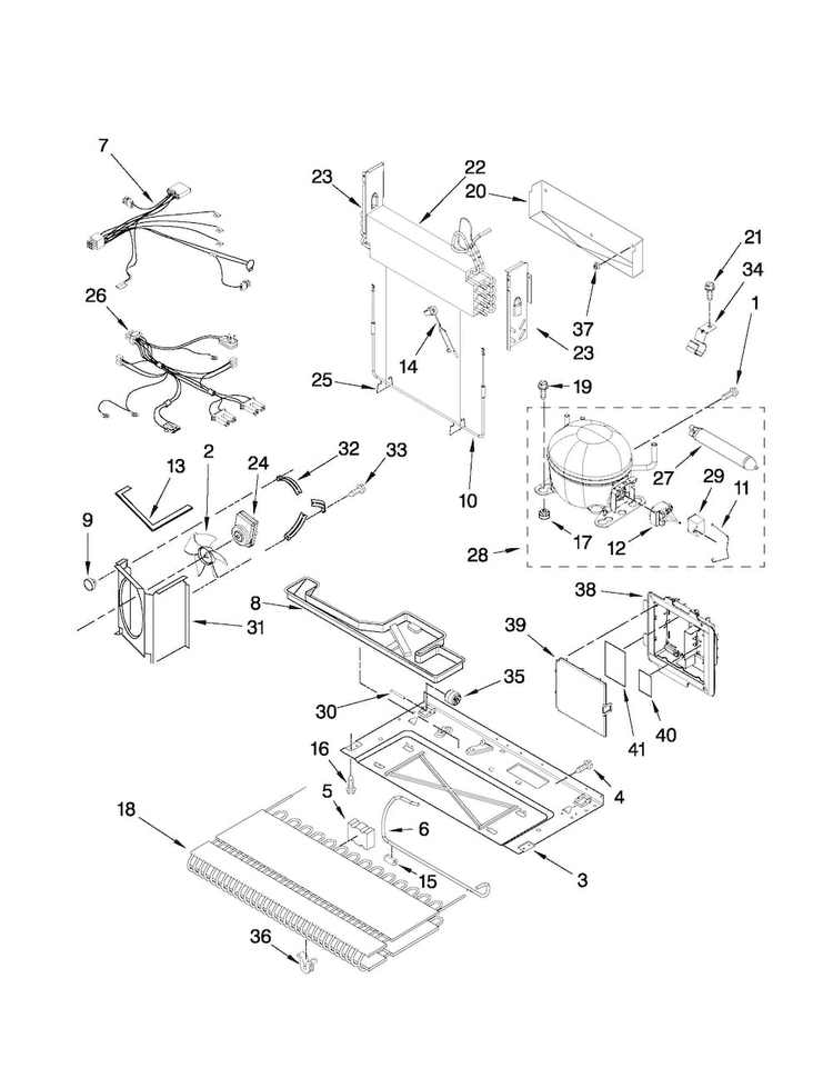 Unit Parts Diagram and Parts List for JFC2290VEP10  Jenn-Air Refrigerator