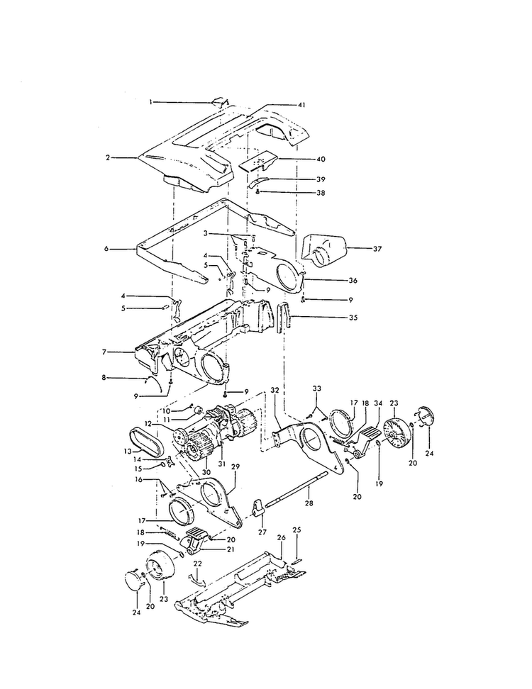 Agitator Housing Diagram and Parts List for U3329  Hoover Upright Vacuum