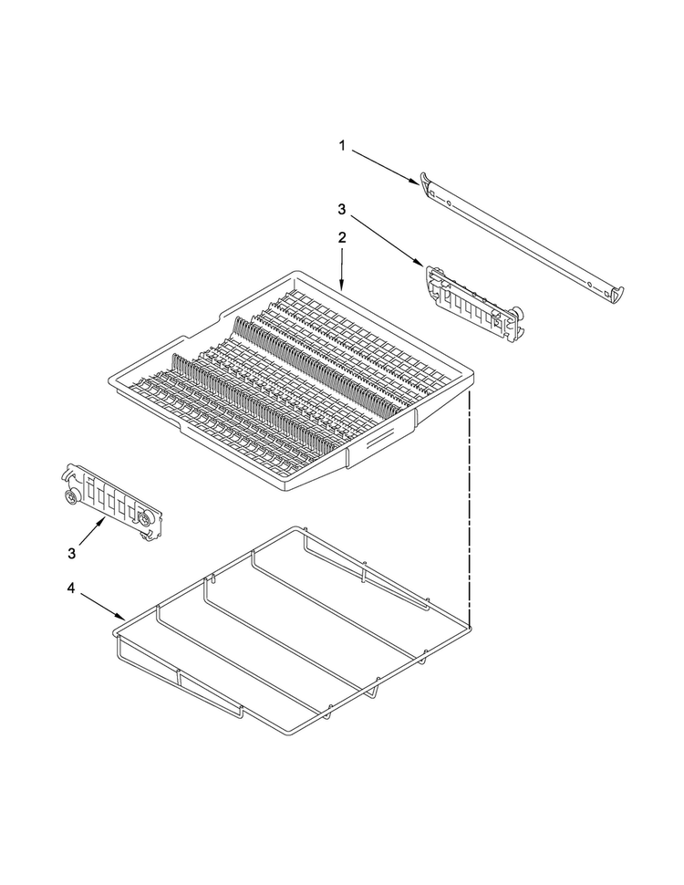 Third Level Rack And Track Parts Diagram and Parts List for JDB9600CWS0  Jenn-Air Dishwasher