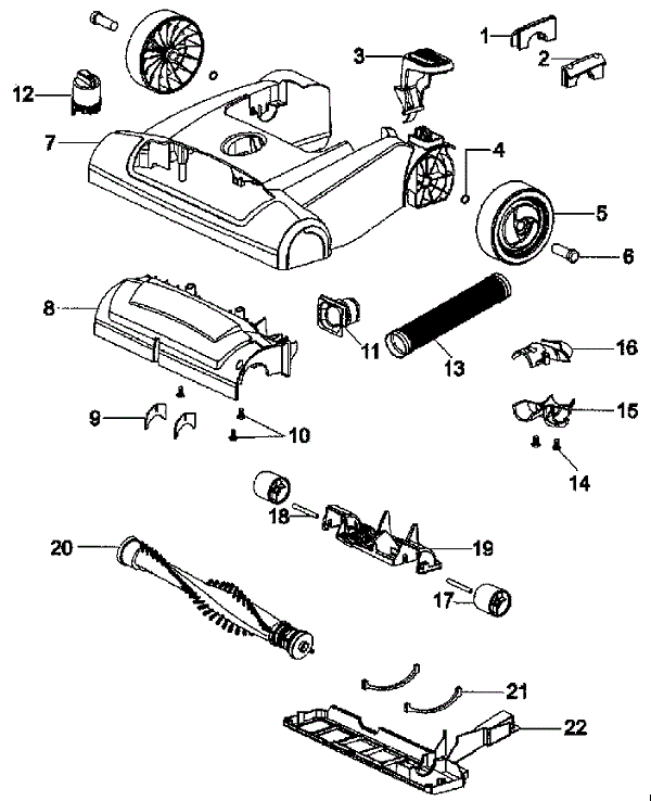 Diagram 3 Diagram and Parts List for UH40150  Hoover Upright Vacuum