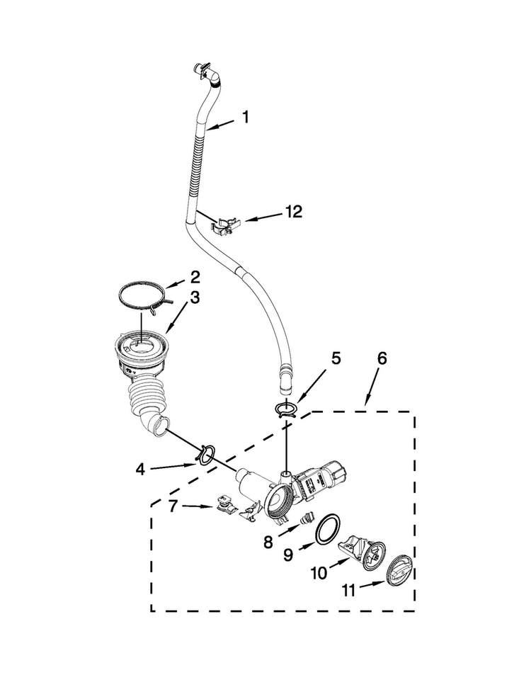 Pump Parts Diagram and Parts List for MHW3000BG0  Maytag Washer