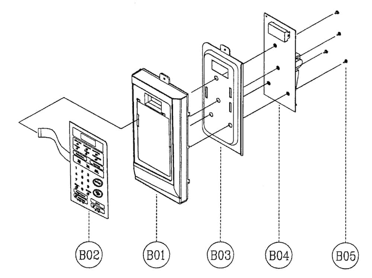 Control Panel Diagram and Parts List for MCO165UW  Magic Chef Microwave