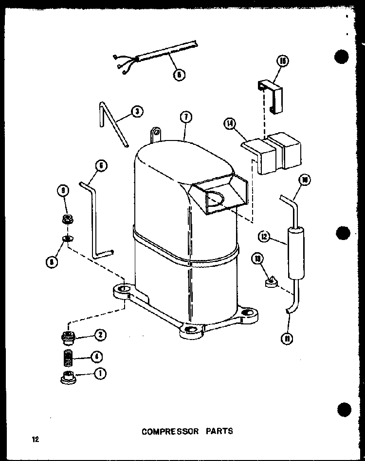 Compressor Parts Diagram and Parts List for ES218D-3MT P67535-1R Amana Air Conditioner