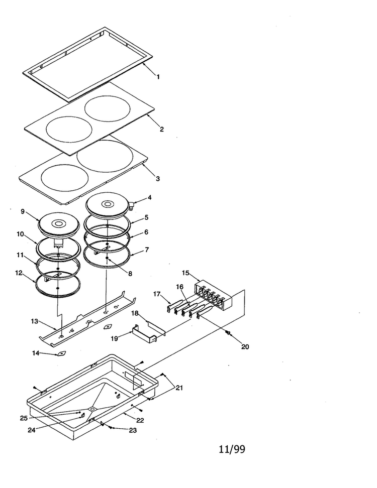 Cc13 And Xst202-2 Solid Disk Diagram and Parts List for CC13E-P1155203SE  Amana Range