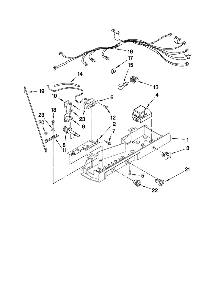 Control Parts Diagram and Parts List for CS22CFXTS05  Crosley Refrigerator