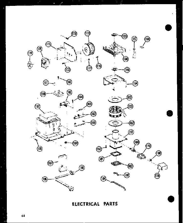 Electrical Parts Diagram and Parts List for RC-7PB P71300-1M Amana Microwave