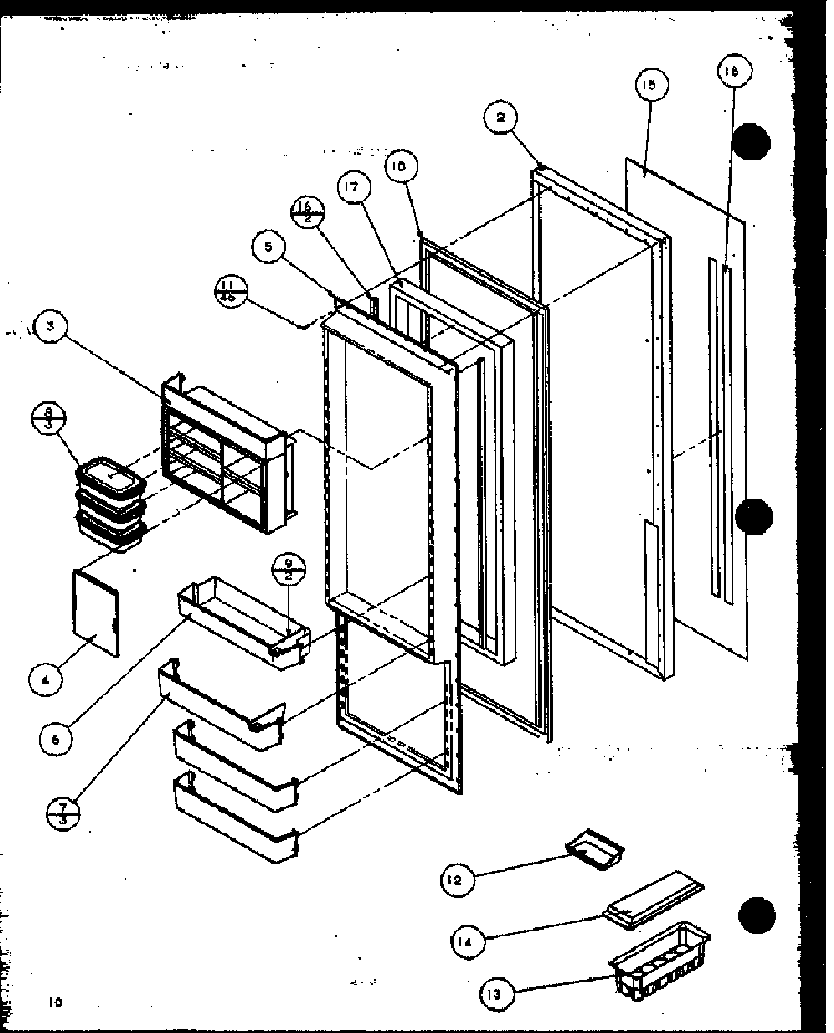 Refrigerator Door Diagram and Parts List for SZ25MPL-P1120711WL  Amana Refrigerator
