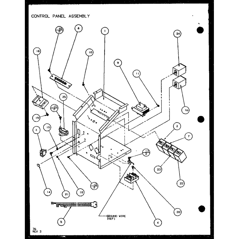 Control Panel Assembly 6 Diagram and Parts List for PTH12400ER P9872129R Amana Air Conditioner