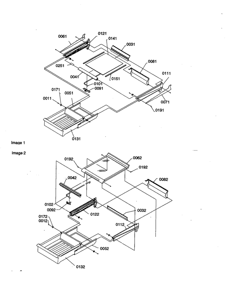 Meatkeeper Assembly Diagram and Parts List for TN21V2L-P1315907WL  Amana Refrigerator