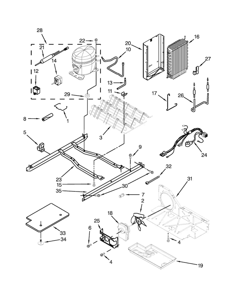 Unit Parts Diagram and Parts List for ASD2275BRW01  Amana Refrigerator