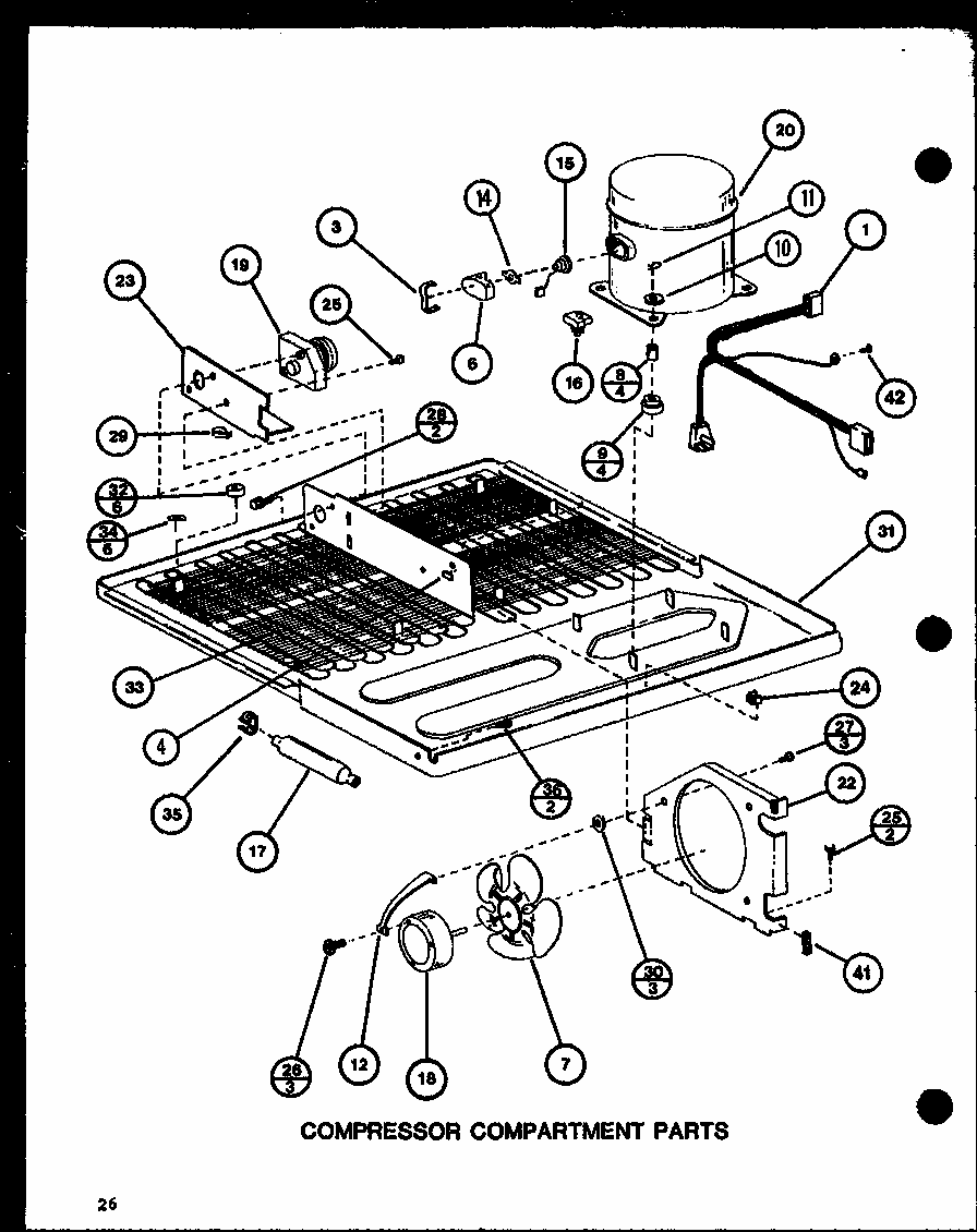 Compressor Compartment Parts (tl20j/p7739029w) (tli20j/p7739030w) Diagram and Parts List for TL8J-P7739024W  Amana Refrigerator