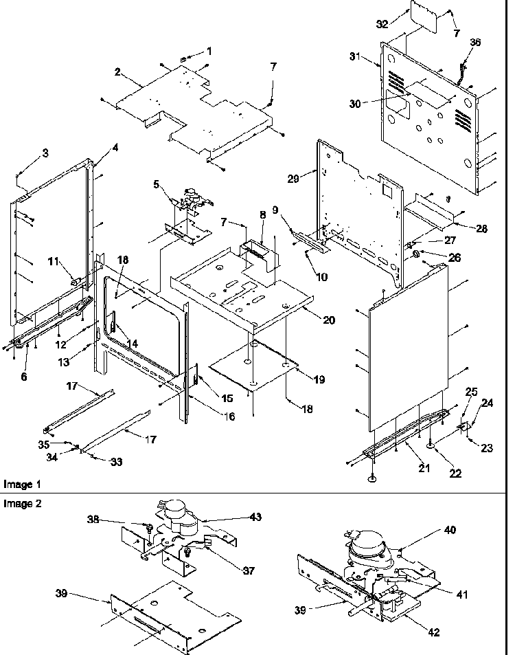 Cabinet Diagram and Parts List for ARG7800E-P1143365NE  Amana Range