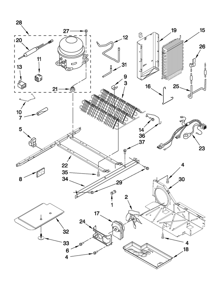 Unit Parts Diagram and Parts List for MSD2550VES03  Maytag Refrigerator