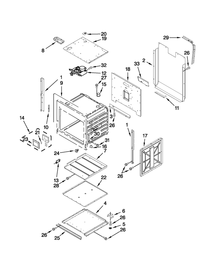 Lower Oven Parts Diagram and Parts List for JJW2730WB02  Jenn-Air Wall Oven