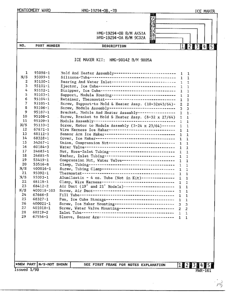 Ice Maker Page 2 Diagram and Parts List for 19294A  Admiral Refrigerator