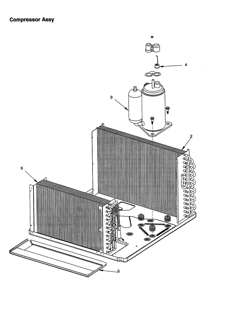Compressor Assembly Diagram and Parts List for RC04880A1D PRC04880A1DA Amana Air Conditioner