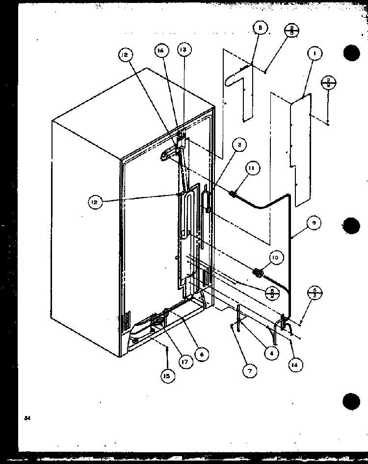 Back Unit Diagram and Parts List for SZI20ML-P1120101WL  Amana Refrigerator