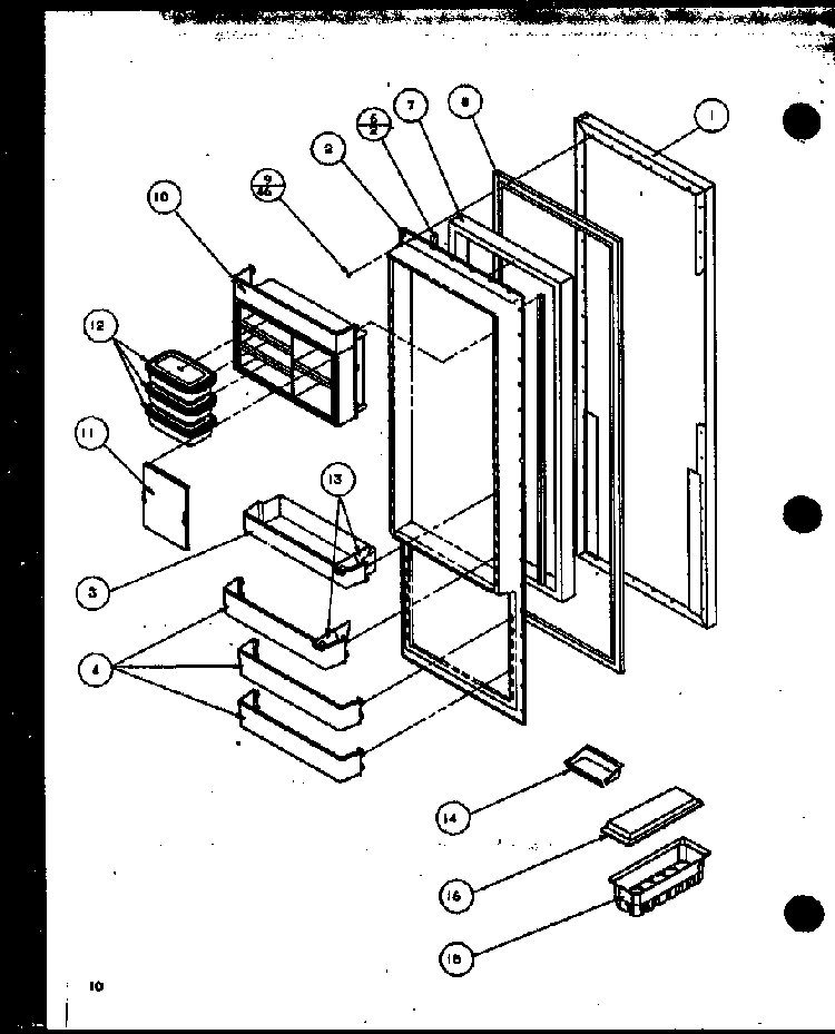 Refrigerator Door Diagram and Parts List for SZI20ML-P1120101WL  Amana Refrigerator
