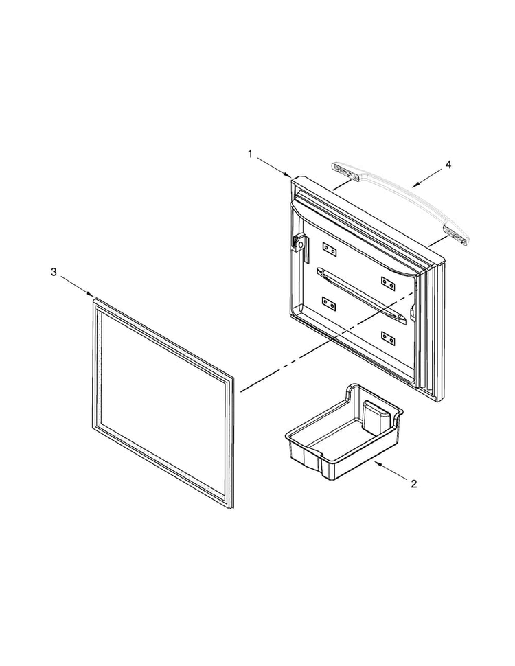 Freezer Door Parts Diagram and Parts List for MFW2055YEM02  Maytag Refrigerator