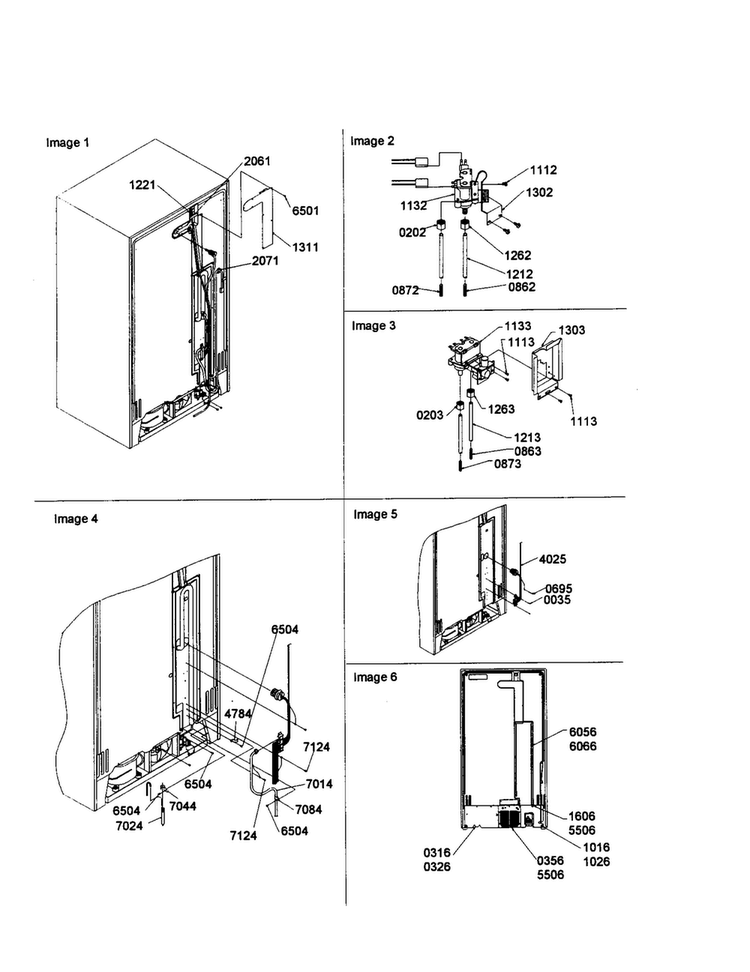Cabinet Back Diagram and Parts List for SXD22S2L-P1303512WL  Amana Refrigerator