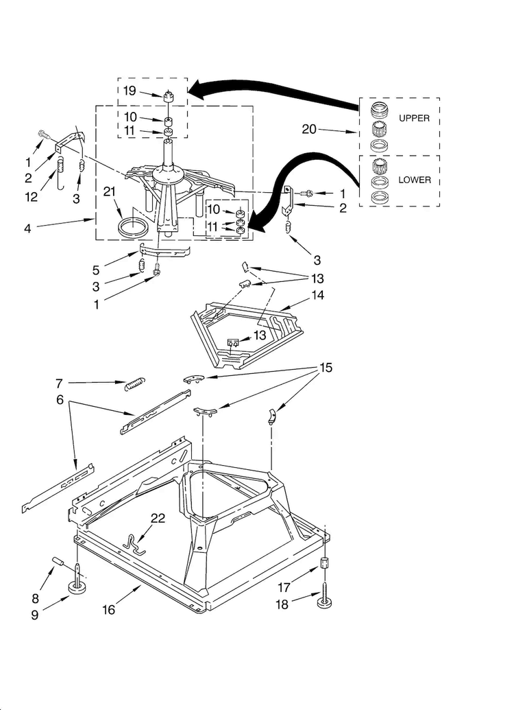 Machine Base Parts Diagram and Parts List for MVWC700VW0  Maytag Washer