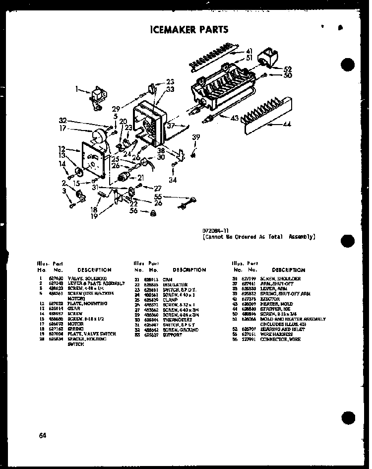Icemaker Parts Diagram and Parts List for SRI19W-A-P60350-49WA  Amana Refrigerator