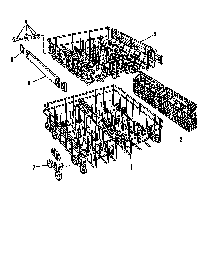 Rack Details Diagram and Parts List for DCR-225-1C-OM  Caloric Dishwasher