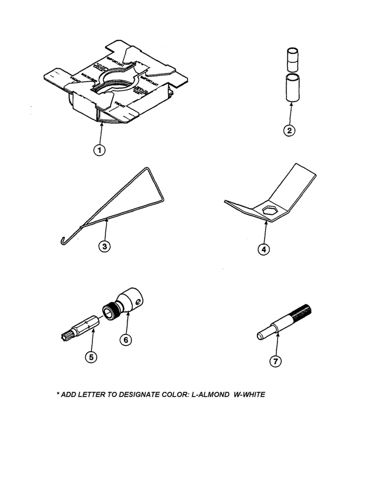 Spring Hook/transmission Pin Tool Diagram and Parts List for LW6153LB-PLW6153LBA  Amana Washer