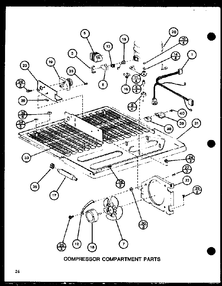 Compressor Compartment Parts Diagram and Parts List for TL18H-P77110-20W  Amana Refrigerator