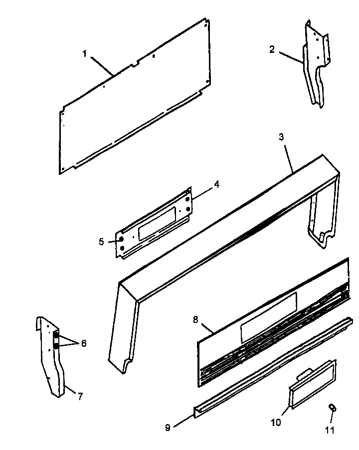 Backguard Diagram and Parts List for RLS666UL P1142768NL Caloric Range