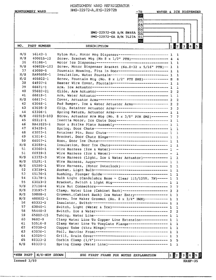 Ice/water Dispenser Page 3 Diagram and Parts List for 22972A  Admiral Refrigerator
